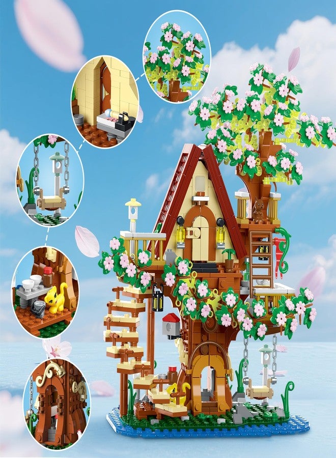 Vziimo 3 in 1 Cherry Blossom Treehouse Building Set, Ideas Flower Tree House Set for Adults, Collectible Creative Sakura Garden Toys Gifts for Teens 14+ (995 PCS) - Image 2